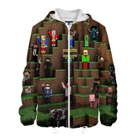 Мужская куртка 3D с принтом MINECRAFT в городе Новоалтайск, ткань верха — 100% полиэстер, подклад — флис | прямой крой, подол и капюшон оформлены резинкой с фиксаторами, два кармана без застежек по бокам, один большой потайной карман на груди. Карман на груди застегивается на липучку | craft | creeper | dungeon | dungeons | earth | game | logo | mine | minecraft | mobile | online | дунгеонс | земля | зомби | игра | крипер | лого | майкрафт | майнкрафт | мобайл | онлайн | подземелье | подземелья