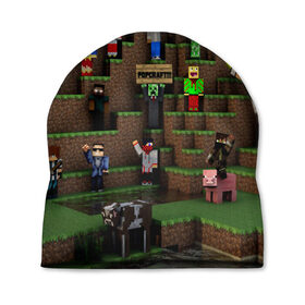 Шапка 3D с принтом MINECRAFT в городе Новоалтайск, 100% полиэстер | универсальный размер, печать по всей поверхности изделия | craft | creeper | dungeon | dungeons | earth | game | logo | mine | minecraft | mobile | online | дунгеонс | земля | зомби | игра | крипер | лого | майкрафт | майнкрафт | мобайл | онлайн | подземелье | подземелья