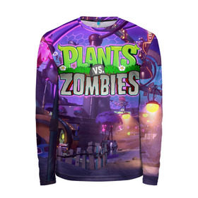Мужской лонгслив 3D с принтом Plants vs. Zombies в городе Новоалтайск, 100% полиэстер | длинные рукава, круглый вырез горловины, полуприлегающий силуэт | 2 | battle | defense | for | garden | mod | neighborville | pvz | tower | warfare | битва | дзен | за | зомби | пвз | против | растения | сад