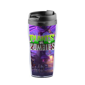 Термокружка-непроливайка с принтом Plants vs. Zombies в городе Новоалтайск, внутренняя часть — пищевой пластик, наружная часть — прозрачный пластик, между ними — полиграфическая вставка с рисунком | объем — 350 мл, герметичная крышка | 2 | battle | defense | for | garden | mod | neighborville | pvz | tower | warfare | битва | дзен | за | зомби | пвз | против | растения | сад