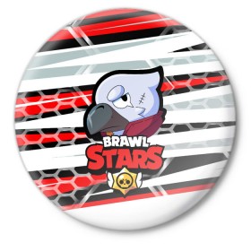 Значок с принтом Brawl Stars CROW в городе Новоалтайск,  металл | круглая форма, металлическая застежка в виде булавки | android | brawl stars | crow | games | leon | mobile game | stars | ворон | игры | леон | мобильные игры