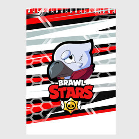 Скетчбук с принтом Brawl Stars CROW в городе Новоалтайск, 100% бумага
 | 48 листов, плотность листов — 100 г/м2, плотность картонной обложки — 250 г/м2. Листы скреплены сверху удобной пружинной спиралью | android | brawl stars | crow | games | leon | mobile game | stars | ворон | игры | леон | мобильные игры