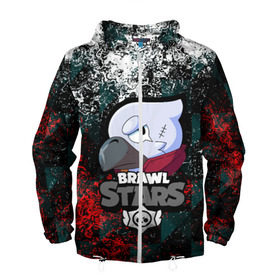 Мужская ветровка 3D с принтом Brawl Stars CROW в городе Новоалтайск, 100% полиэстер | подол и капюшон оформлены резинкой с фиксаторами, два кармана без застежек по бокам, один потайной карман на груди | android | brawl stars | crow | games | leon | mobile game | stars | ворон | игры | леон | мобильные игры