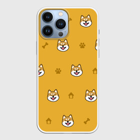 Чехол для iPhone 13 Pro Max с принтом Сиба ину. Акита ину. (Жёлтая) в городе Новоалтайск,  |  | Тематика изображения на принте: сиба ину