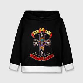 Детская толстовка 3D с принтом Guns n roses в городе Новоалтайск, 100% полиэстер | двухслойный капюшон со шнурком для регулировки, мягкие манжеты на рукавах и по низу толстовки, спереди карман-кенгуру с мягким внутренним слоем | axl rose | geffen records | gnr | guns | rock | roses | slash | гансы | пистолеты | розы | рок | слеш | эксл роуз