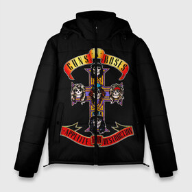 Мужская зимняя куртка 3D с принтом Guns n roses в городе Новоалтайск, верх — 100% полиэстер; подкладка — 100% полиэстер; утеплитель — 100% полиэстер | длина ниже бедра, свободный силуэт Оверсайз. Есть воротник-стойка, отстегивающийся капюшон и ветрозащитная планка. 

Боковые карманы с листочкой на кнопках и внутренний карман на молнии. | Тематика изображения на принте: axl rose | geffen records | gnr | guns | rock | roses | slash | гансы | пистолеты | розы | рок | слеш | эксл роуз