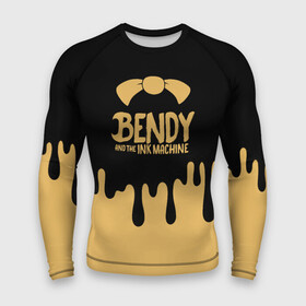 Мужской рашгард 3D с принтом Bendy And The Ink Machine в городе Новоалтайск,  |  | bendy | bendy and the ink machine | бенди | бени | бенни | детская | детям | игра | капли | компьютерная игра | краска | машина | подтеки | розовая | ужастик