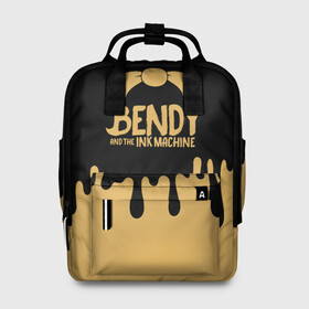 Женский рюкзак 3D с принтом Bendy And The Ink Machine в городе Новоалтайск, 100% полиэстер | лямки с регулируемой длиной, сверху ручки, чтобы рюкзак нести как сумку. Основное отделение закрывается на молнию, как и внешний карман. Внутри два дополнительных кармана, один из которых закрывается на молнию. По бокам два дополнительных кармашка, куда поместится маленькая бутылочка
 | bendy | bendy and the ink machine | бенди | бени | бенни | детская | детям | игра | капли | компьютерная игра | краска | машина | подтеки | розовая | ужастик