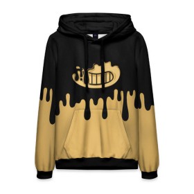 Мужская толстовка 3D с принтом Bendy And The Ink Machine в городе Новоалтайск, 100% полиэстер | двухслойный капюшон со шнурком для регулировки, мягкие манжеты на рукавах и по низу толстовки, спереди карман-кенгуру с мягким внутренним слоем. | Тематика изображения на принте: bendy | bendy and the ink machine | бенди | бени | бенни | детская | детям | игра | капли | компьютерная игра | краска | машина | подтеки | розовая | ужастик