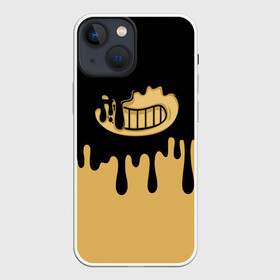 Чехол для iPhone 13 mini с принтом Bendy And The Ink Machine в городе Новоалтайск,  |  | bendy | bendy and the ink machine | бенди | бени | бенни | детская | детям | игра | капли | компьютерная игра | краска | машина | подтеки | розовая | ужастик