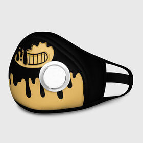 Маска из неопрена с принтом Bendy And The Ink Machine в городе Новоалтайск, неопрен 100% | Форма огибающая нос. Резинки для ушей с дополнительной резинкой на затылке. Клапан для выдоха для активного дыхания при занятиях спортом. Эластичный материал маски и окантовки для лучшего растяжения и прилегания маски.  | bendy | bendy and the ink machine | бенди | бени | бенни | детская | детям | игра | капли | компьютерная игра | краска | машина | подтеки | розовая | ужастик