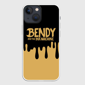 Чехол для iPhone 13 mini с принтом Bendy And The Ink Machine в городе Новоалтайск,  |  | bendy | bendy and the ink machine | бенди | бени | бенни | детская | детям | игра | капли | компьютерная игра | краска | машина | подтеки | розовая | ужастик