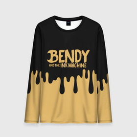 Мужской лонгслив 3D с принтом Bendy And The Ink Machine в городе Новоалтайск, 100% полиэстер | длинные рукава, круглый вырез горловины, полуприлегающий силуэт | bendy | bendy and the ink machine | бенди | бени | бенни | детская | детям | игра | капли | компьютерная игра | краска | машина | подтеки | розовая | ужастик