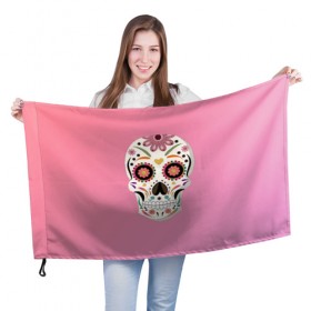 Флаг 3D с принтом Day Of The Dead Skull в городе Новоалтайск, 100% полиэстер | плотность ткани — 95 г/м2, размер — 67 х 109 см. Принт наносится с одной стороны | halloween | halloweenparty | happy | skull | zombie | в подарок | для девушки | для подарка | женский | зомби | кости | лицо | хеллоуин | хэллоуин | череп