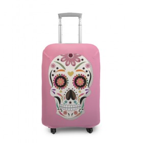 Чехол для чемодана 3D с принтом Day Of The Dead Skull в городе Новоалтайск, 86% полиэфир, 14% спандекс | двустороннее нанесение принта, прорези для ручек и колес | halloween | halloweenparty | happy | skull | zombie | в подарок | для девушки | для подарка | женский | зомби | кости | лицо | хеллоуин | хэллоуин | череп