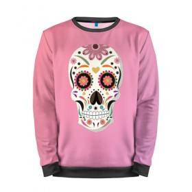 Мужской свитшот 3D с принтом Day Of The Dead Skull в городе Новоалтайск, 100% полиэстер с мягким внутренним слоем | круглый вырез горловины, мягкая резинка на манжетах и поясе, свободная посадка по фигуре | halloween | halloweenparty | happy | skull | zombie | в подарок | для девушки | для подарка | женский | зомби | кости | лицо | хеллоуин | хэллоуин | череп