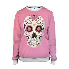 Женский свитшот 3D с принтом Day Of The Dead Skull в городе Новоалтайск, 100% полиэстер с мягким внутренним слоем | круглый вырез горловины, мягкая резинка на манжетах и поясе, свободная посадка по фигуре | halloween | halloweenparty | happy | skull | zombie | в подарок | для девушки | для подарка | женский | зомби | кости | лицо | хеллоуин | хэллоуин | череп
