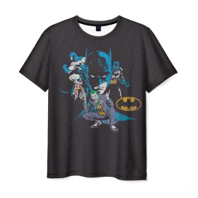 Мужская футболка 3D с принтом Batman classic в городе Новоалтайск, 100% полиэфир | прямой крой, круглый вырез горловины, длина до линии бедер | bat man | batman | batman comics | caped crusader | comics | dark knight | shtatbat | бетмен | брюс уэйн | бэт мен | бэтмен | тёмный рыцарь