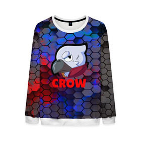 Мужской свитшот 3D с принтом Brawl Stars CROW в городе Новоалтайск, 100% полиэстер с мягким внутренним слоем | круглый вырез горловины, мягкая резинка на манжетах и поясе, свободная посадка по фигуре | android | brawl stars | crow | games | leon | mobile game | stars | ворон | игры | леон | мобильные игры