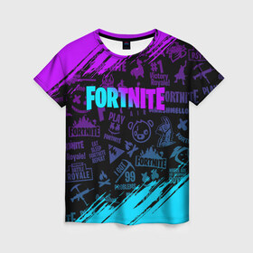 Женская футболка 3D с принтом FORTNITE в городе Новоалтайск, 100% полиэфир ( синтетическое хлопкоподобное полотно) | прямой крой, круглый вырез горловины, длина до линии бедер | fortnite | fortnite 2 | fortnite x маршмелло | ikonik | marshmello | ninja | ninja streamer | иконик | ниндзя | фортнайт | фортнайт 2 | фортнайт глава 2