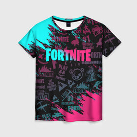 Женская футболка 3D с принтом FORTNITE в городе Новоалтайск, 100% полиэфир ( синтетическое хлопкоподобное полотно) | прямой крой, круглый вырез горловины, длина до линии бедер | fortnite | fortnite 2 | fortnite x | marshmello | маршмелло | фортнайт | фортнайт 2 | фортнайт глава 2