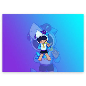 Поздравительная открытка с принтом Brawl Stars LEON в городе Новоалтайск, 100% бумага | плотность бумаги 280 г/м2, матовая, на обратной стороне линовка и место для марки
 | brawl | brawl stars | crow | leon | stars | бравл | бравл старс | браво старс | игра | компьютерная | кров | леон | онлайн | старс
