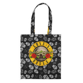 Шоппер 3D с принтом Guns n roses в городе Новоалтайск, 100% полиэстер | Плотность: 200 г/м2; Размер: 34×35 см; Высота лямок: 30 см | axl rose | geffen records | gnr | guns | rock | roses | slash | гансы | пистолеты | розы | рок | слеш | эксл роуз