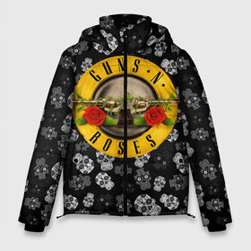 Мужская зимняя куртка 3D с принтом Guns n roses в городе Новоалтайск, верх — 100% полиэстер; подкладка — 100% полиэстер; утеплитель — 100% полиэстер | длина ниже бедра, свободный силуэт Оверсайз. Есть воротник-стойка, отстегивающийся капюшон и ветрозащитная планка. 

Боковые карманы с листочкой на кнопках и внутренний карман на молнии. | Тематика изображения на принте: axl rose | geffen records | gnr | guns | rock | roses | slash | гансы | пистолеты | розы | рок | слеш | эксл роуз