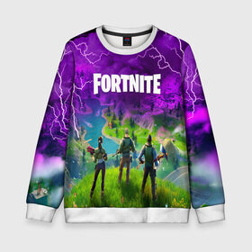 Детский свитшот 3D с принтом FORTNITE STROM в городе Новоалтайск, 100% полиэстер | свободная посадка, прямой крой, мягкая тканевая резинка на рукавах и понизу свитшота | fortnite | fortnite 2 | fortnite x | marshmello | strom | маршмелло | фортнайт | фортнайт 2 | фортнайт глава 2 | шторм