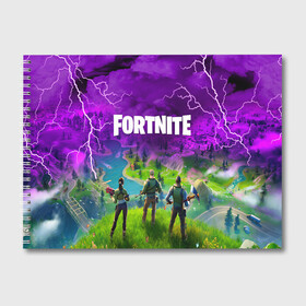 Альбом для рисования с принтом FORTNITE STROM в городе Новоалтайск, 100% бумага
 | матовая бумага, плотность 200 мг. | Тематика изображения на принте: fortnite | fortnite 2 | fortnite x | marshmello | strom | маршмелло | фортнайт | фортнайт 2 | фортнайт глава 2 | шторм