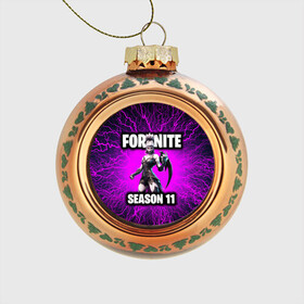 Стеклянный ёлочный шар с принтом Fortnite  в городе Новоалтайск, Стекло | Диаметр: 80 мм | chapter | chapter 2 | fornite | season | season 11 | глава 2 | сезон 11 | форнайт