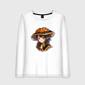 Женский лонгслив хлопок с принтом Megu в городе Новоалтайск, 100% хлопок |  | anime | megu | megumin | tyan | waifu | аниме | архиволшебница | вайфу | длинные волосы | исекай | коносуба | красные глаз | мэгумин | тян | чёлка | этот замечательный мир