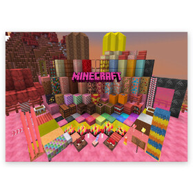 Поздравительная открытка с принтом MINECRAFT GAME в городе Новоалтайск, 100% бумага | плотность бумаги 280 г/м2, матовая, на обратной стороне линовка и место для марки
 | Тематика изображения на принте: craft | creeper | dungeon | dungeons | earth | game | logo | mine | minecraft | mobile | online | дунгеонс | земля | зомби | игра | крипер | лого | майкрафт | майнкрафт | мобайл | онлайн | подземелье | подземелья