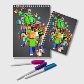 Блокнот с принтом MINECRAFT ONLINE в городе Новоалтайск, 100% бумага | 48 листов, плотность листов — 60 г/м2, плотность картонной обложки — 250 г/м2. Листы скреплены удобной пружинной спиралью. Цвет линий — светло-серый
 | Тематика изображения на принте: craft | creeper | dungeon | dungeons | earth | game | logo | mine | minecraft | mobile | online | дунгеонс | земля | зомби | игра | крипер | лого | майкрафт | майнкрафт | мобайл | онлайн | подземелье | подземелья