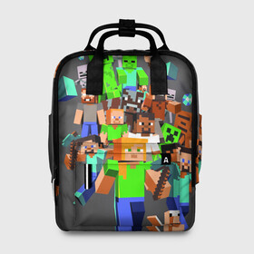 Женский рюкзак 3D с принтом MINECRAFT ONLINE в городе Новоалтайск, 100% полиэстер | лямки с регулируемой длиной, сверху ручки, чтобы рюкзак нести как сумку. Основное отделение закрывается на молнию, как и внешний карман. Внутри два дополнительных кармана, один из которых закрывается на молнию. По бокам два дополнительных кармашка, куда поместится маленькая бутылочка
 | craft | creeper | dungeon | dungeons | earth | game | logo | mine | minecraft | mobile | online | дунгеонс | земля | зомби | игра | крипер | лого | майкрафт | майнкрафт | мобайл | онлайн | подземелье | подземелья