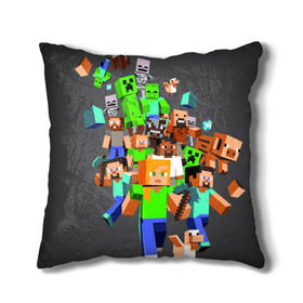 Подушка 3D с принтом MINECRAFT ONLINE в городе Новоалтайск, наволочка – 100% полиэстер, наполнитель – холлофайбер (легкий наполнитель, не вызывает аллергию). | состоит из подушки и наволочки. Наволочка на молнии, легко снимается для стирки | Тематика изображения на принте: craft | creeper | dungeon | dungeons | earth | game | logo | mine | minecraft | mobile | online | дунгеонс | земля | зомби | игра | крипер | лого | майкрафт | майнкрафт | мобайл | онлайн | подземелье | подземелья