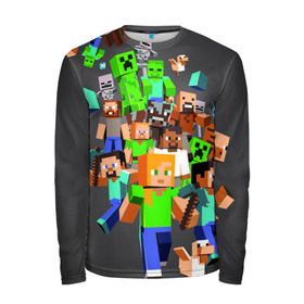 Мужской лонгслив 3D с принтом MINECRAFT ONLINE в городе Новоалтайск, 100% полиэстер | длинные рукава, круглый вырез горловины, полуприлегающий силуэт | craft | creeper | dungeon | dungeons | earth | game | logo | mine | minecraft | mobile | online | дунгеонс | земля | зомби | игра | крипер | лого | майкрафт | майнкрафт | мобайл | онлайн | подземелье | подземелья