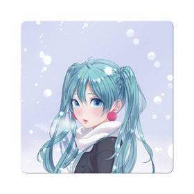 Магнит виниловый Квадрат с принтом Hatsune Miku. Winter в городе Новоалтайск, полимерный материал с магнитным слоем | размер 9*9 см, закругленные углы | Тематика изображения на принте: anime | aquamarin | aquamarine | everlasting | hatsune | j pop | miku | projectdiva | singer | snow | summer | vocaloid | аквамарин | аниме | вокалоид | мику | певица | хацуне | хацунэ