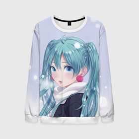 Мужской свитшот 3D с принтом Hatsune Miku. Winter в городе Новоалтайск, 100% полиэстер с мягким внутренним слоем | круглый вырез горловины, мягкая резинка на манжетах и поясе, свободная посадка по фигуре | anime | aquamarin | aquamarine | everlasting | hatsune | j pop | miku | projectdiva | singer | snow | summer | vocaloid | аквамарин | аниме | вокалоид | мику | певица | хацуне | хацунэ