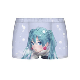 Мужские трусы 3D с принтом Hatsune Miku. Winter в городе Новоалтайск, 50% хлопок, 50% полиэстер | классическая посадка, на поясе мягкая тканевая резинка | anime | aquamarin | aquamarine | everlasting | hatsune | j pop | miku | projectdiva | singer | snow | summer | vocaloid | аквамарин | аниме | вокалоид | мику | певица | хацуне | хацунэ