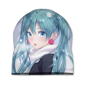 Шапка 3D с принтом Hatsune Miku. Winter в городе Новоалтайск, 100% полиэстер | универсальный размер, печать по всей поверхности изделия | Тематика изображения на принте: anime | aquamarin | aquamarine | everlasting | hatsune | j pop | miku | projectdiva | singer | snow | summer | vocaloid | аквамарин | аниме | вокалоид | мику | певица | хацуне | хацунэ