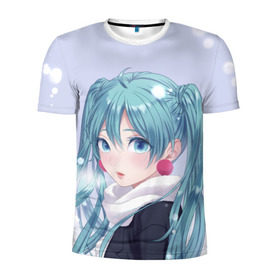 Мужская футболка 3D спортивная с принтом Hatsune Miku. Winter в городе Новоалтайск, 100% полиэстер с улучшенными характеристиками | приталенный силуэт, круглая горловина, широкие плечи, сужается к линии бедра | Тематика изображения на принте: anime | aquamarin | aquamarine | everlasting | hatsune | j pop | miku | projectdiva | singer | snow | summer | vocaloid | аквамарин | аниме | вокалоид | мику | певица | хацуне | хацунэ