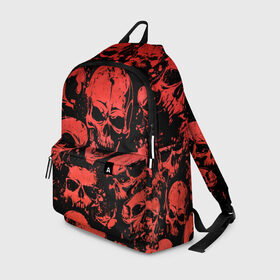 Рюкзак 3D с принтом Skulls pattern в городе Новоалтайск, 100% полиэстер | лямки с регулируемой длиной, сверху петелька, чтобы рюкзак можно было повесить на вешалку. Основное отделение закрывается на молнию, как и внешний карман. Внутри два дополнительных кармана, один из которых закрывается на молнию. По бокам два дополнительных кармашка | Тематика изображения на принте: halloween | pattern | skull | кости | скелет | хеллоуин | хелуин | хэллоуин | черепа
