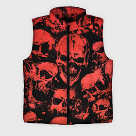 Мужской жилет утепленный 3D с принтом Skulls pattern в городе Новоалтайск,  |  | halloween | pattern | skull | кости | скелет | хеллоуин | хелуин | хэллоуин | черепа