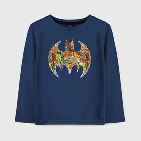 Детский лонгслив хлопок с принтом BAT logo в городе Новоалтайск, 100% хлопок | круглый вырез горловины, полуприлегающий силуэт, длина до линии бедер | bat man | batman | batman comics | caped crusader | comics | dark knight | shtatbat | бетмен | брюс уэйн | бэт мен | бэтмен | тёмный рыцарь