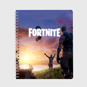 Тетрадь с принтом FORTNITE в городе Новоалтайск, 100% бумага | 48 листов, плотность листов — 60 г/м2, плотность картонной обложки — 250 г/м2. Листы скреплены сбоку удобной пружинной спиралью. Уголки страниц и обложки скругленные. Цвет линий — светло-серый
 | battle royale | chapter 2 | fortnite | глава 2 | фортнайт