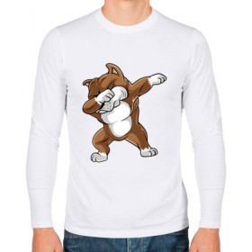Мужской лонгслив хлопок с принтом Dabbing Pitbull в городе Новоалтайск, 100% хлопок |  | Тематика изображения на принте: animal | animals | beast | dab | dabb | dabbing | dog | pitbull | predator | rap | даб | животное | животные | зверь | пес | питбуль | рэп | собака | хищник