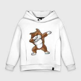 Детское худи Oversize хлопок с принтом Dabbing Pitbull в городе Новоалтайск, френч-терри — 70% хлопок, 30% полиэстер. Мягкий теплый начес внутри —100% хлопок | боковые карманы, эластичные манжеты и нижняя кромка, капюшон на магнитной кнопке | Тематика изображения на принте: animal | animals | beast | dab | dabb | dabbing | dog | pitbull | predator | rap | даб | животное | животные | зверь | пес | питбуль | рэп | собака | хищник