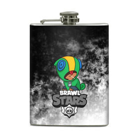 Фляга с принтом BRAWL STARS LEON в городе Новоалтайск, металлический корпус | емкость 0,22 л, размер 125 х 94 мм. Виниловая наклейка запечатывается полностью | android | brawl stars | crow | games | leon | mobile game | stars | ворон | игры | леон | мобильные игры