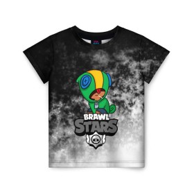 Детская футболка 3D с принтом BRAWL STARS LEON в городе Новоалтайск, 100% гипоаллергенный полиэфир | прямой крой, круглый вырез горловины, длина до линии бедер, чуть спущенное плечо, ткань немного тянется | android | brawl stars | crow | games | leon | mobile game | stars | ворон | игры | леон | мобильные игры
